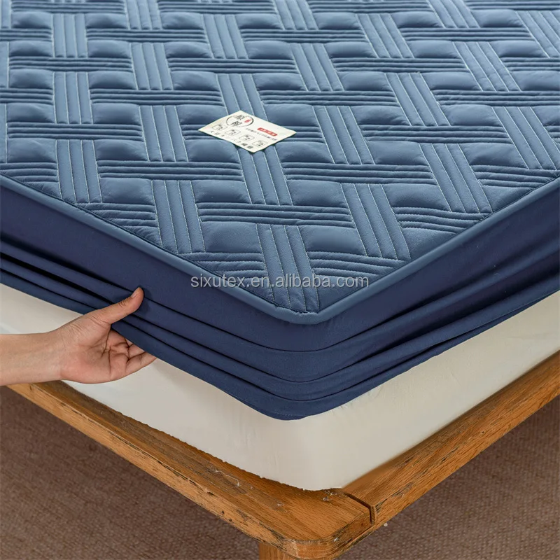 Лидер продаж на заказ, стеганый матрас с защитой от скольжения, белый Хлопковый Тонкий чехол для матраса