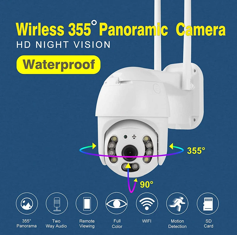  1080P 4MM Wifi CCTV Camera Outdoor Dome Security Surveillance Wireless IP Colorful In