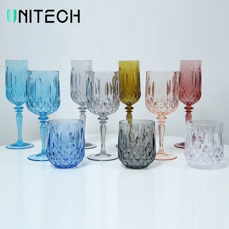 
Wholesale old fashion Goblet Wine Glass Cup plastic reusable champagne wine glass 