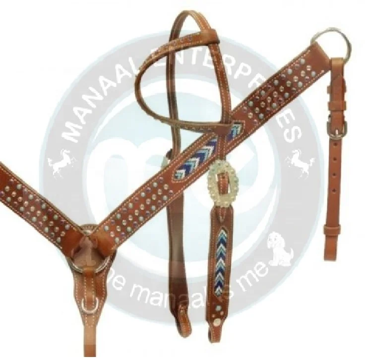 Manaal Enterprises Hot Sales New Type Leather Horse Headstall Professional Horse Headstall Premium Classic Headstall