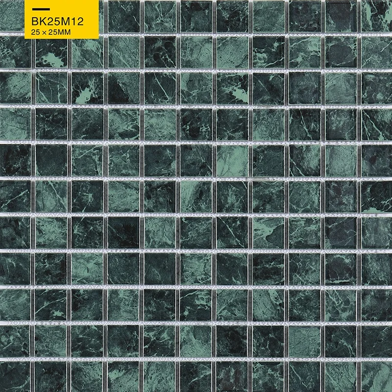 Wholesale Emerald Marble Texture Glazed Matt Porcelain Mosaic Tiles