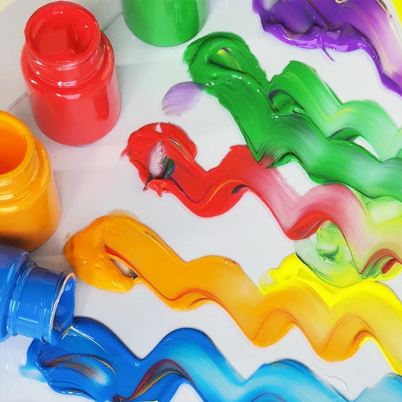 Non toxic 12 colors Washable Tempera Paint for canvas, walls and ornament painting