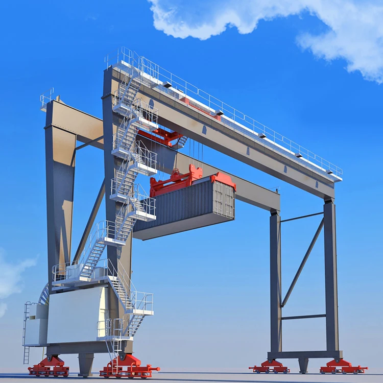 40ton or 50ton rail travelling container handling gantry crane with container spreader