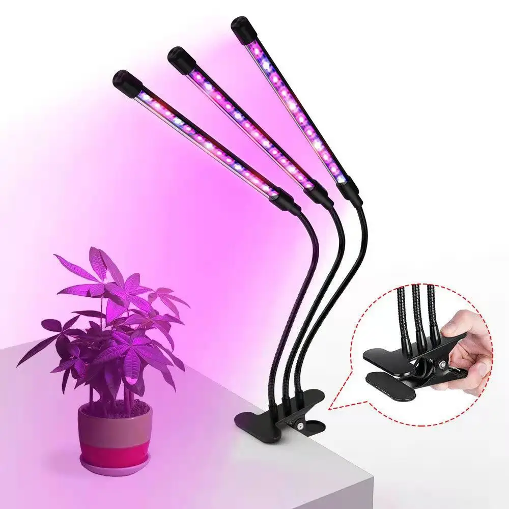 Three heads and three tubes LED plant growth light