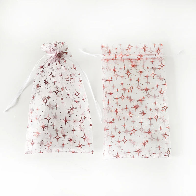 Custom Design bronzing High Quality drawstring Pattern organza perfume Bottle bags