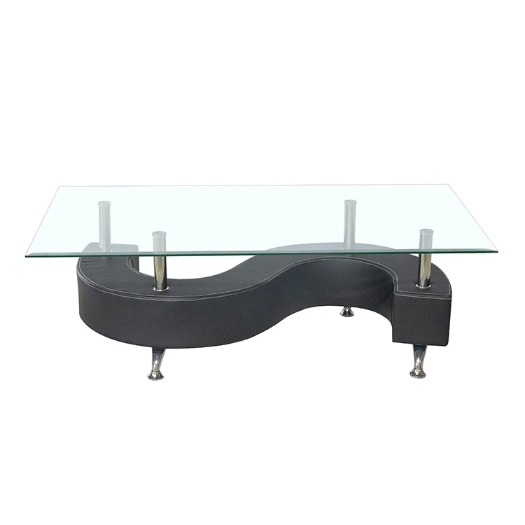 Unique glass coffee table S shape coffee table for sale