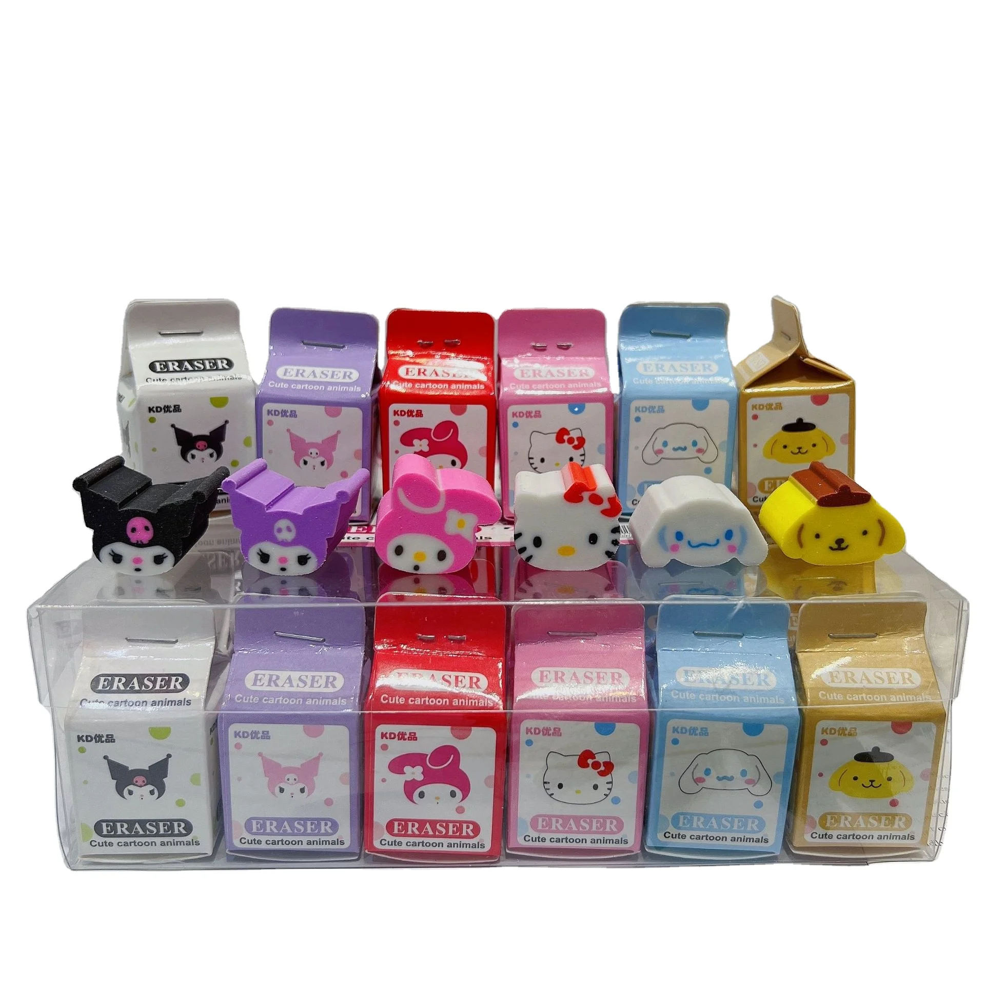 DHF Shaped Cute Erasers Push Design Retractable Erasers Pastel Aesthetic Pencil Kawaii Eraser Cute Rubber