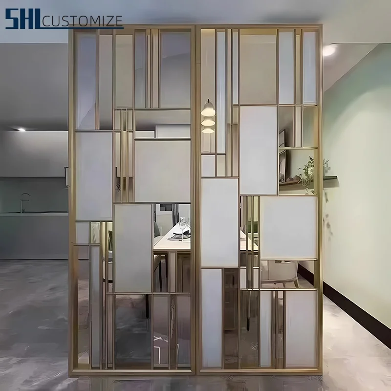 Новый продукт декоративная стеклянная перегородка дешевая внутренняя внешняя металлическая сделанная на заказ экран из нержавеющей стали