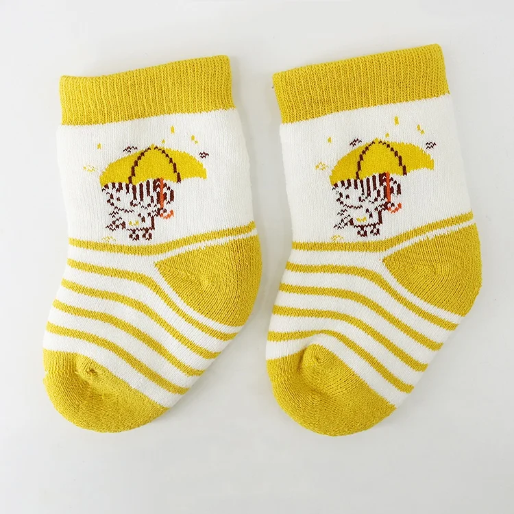Ankle Crew Socks with Grips Baby Toddler Kids Unisex Warm Thick Terry Cushioned Cotton Baby Socks
