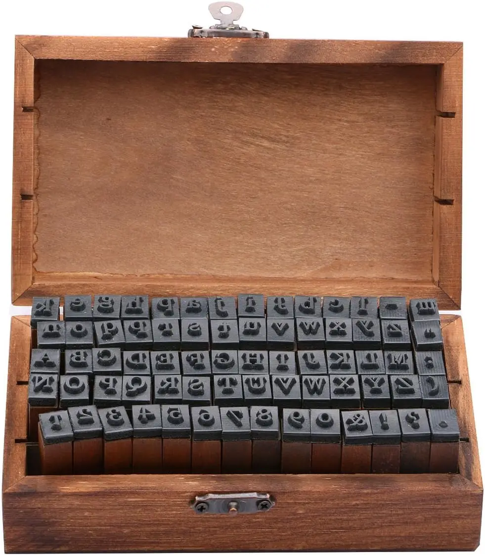 custom logo mini clay crafts 70 pcs wooden rubber letter stamp alphabet for kids