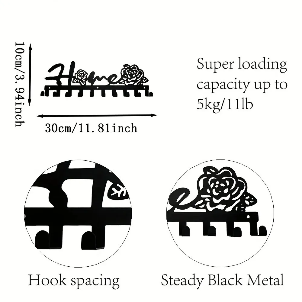 Metal Wall Key Holder Key Holders Hooks Organizer Hanger Rack Metal Key Hook for Wall