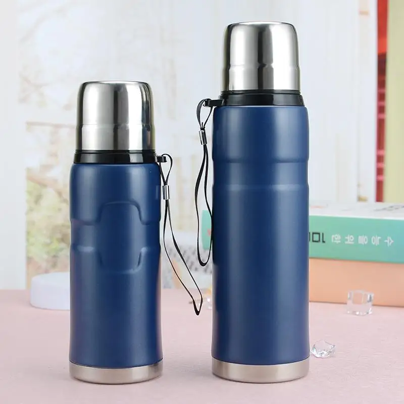 New Bullet Stainless Steel Insulation Cup Two Covers Double Use Portable Rope Business Water Bottle