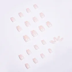 High Quality Women Press On Nails 2021 Square Nude French False Nails Tips 24pcs