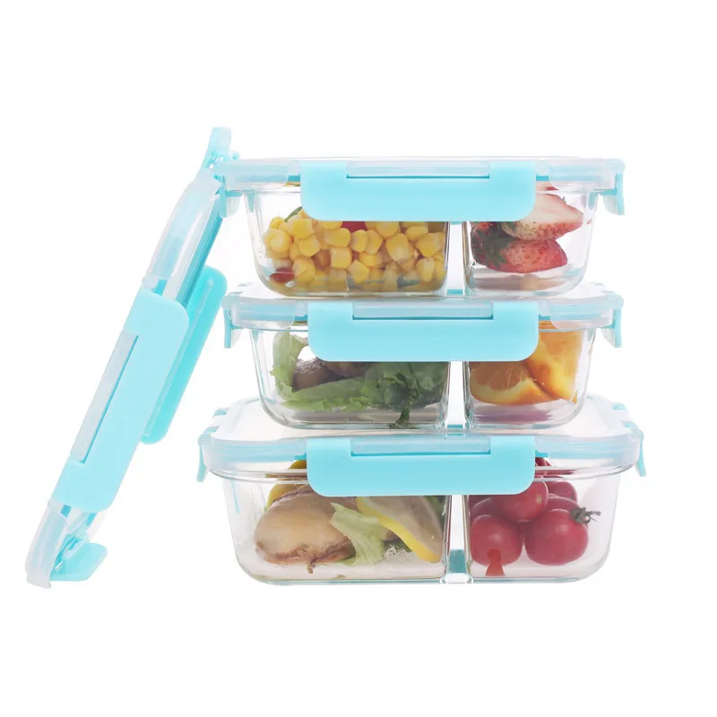 Hot sales Microwave Oven Safe glass food bento lunch box meal prep storage container set pack of 12