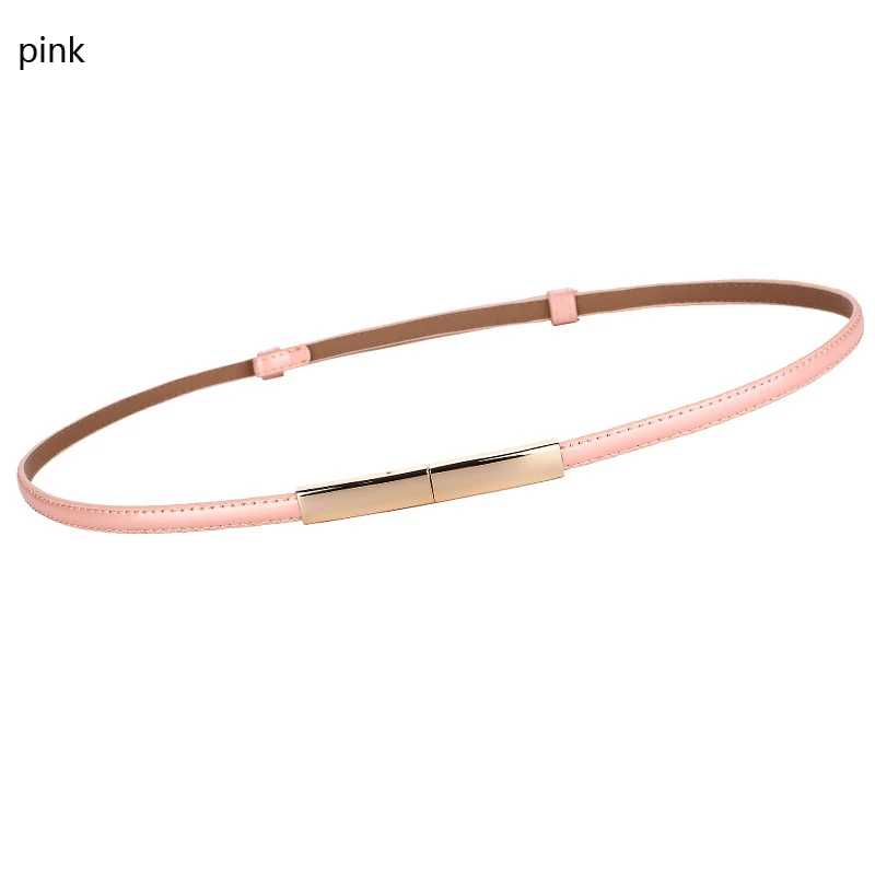 Ladies Fashion genuine leather belt str Thin decorated Simple Leather Belt with Dress Shirt waist chain belt