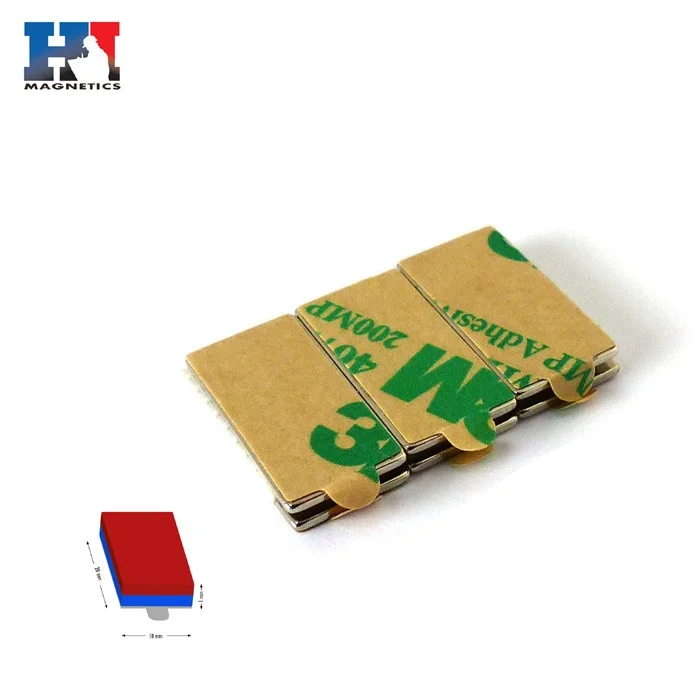 Super strong 3M Self Adhesive Backed Thin Rectangular Neodymium Magnet with Glue
