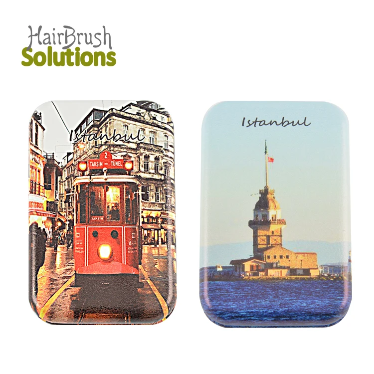 High Quality Luxury Customized Small Mini Craft Double Sided Mirror PU Leather Compact Fold Makeup Pocket Mirrors with Logo