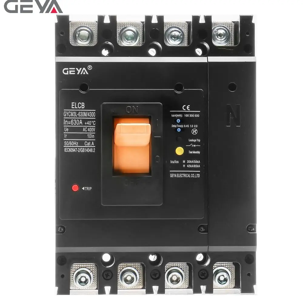 GEYA NEW GYCM3L-630H/4300 type AC/A/B 500-630A busbar mccb 630a 3-pole mccb busbar 4pole 250a mccb moulded case circuit breaker