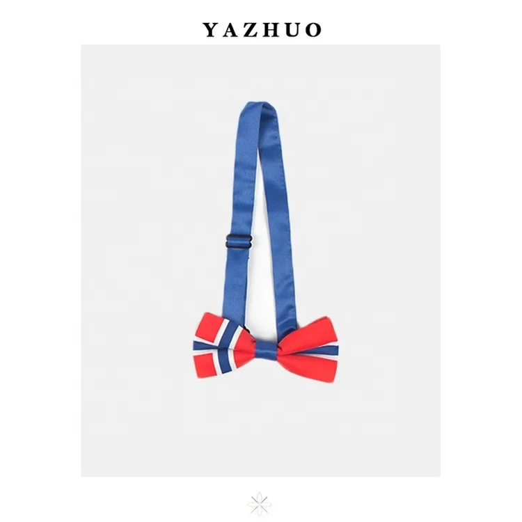 Wholesale British American Flag Pre Ties Bow Ties For Men Cheap poly Satin Bowtie Men For Event