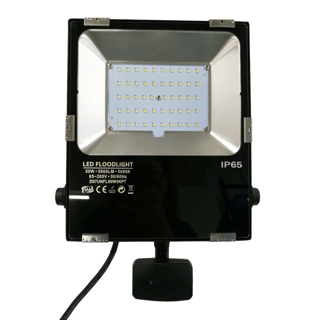 10W 30W 50W 100W Plug in PIR Sensor Slim Solar LED Flood Lights Outdoor With Bracket