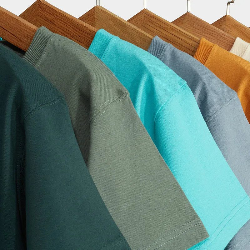 Luxury quality blank plain 300gsm heavyweight thick streetwear hip hop boxy oversized cotton t-shirt custom t shirt for men