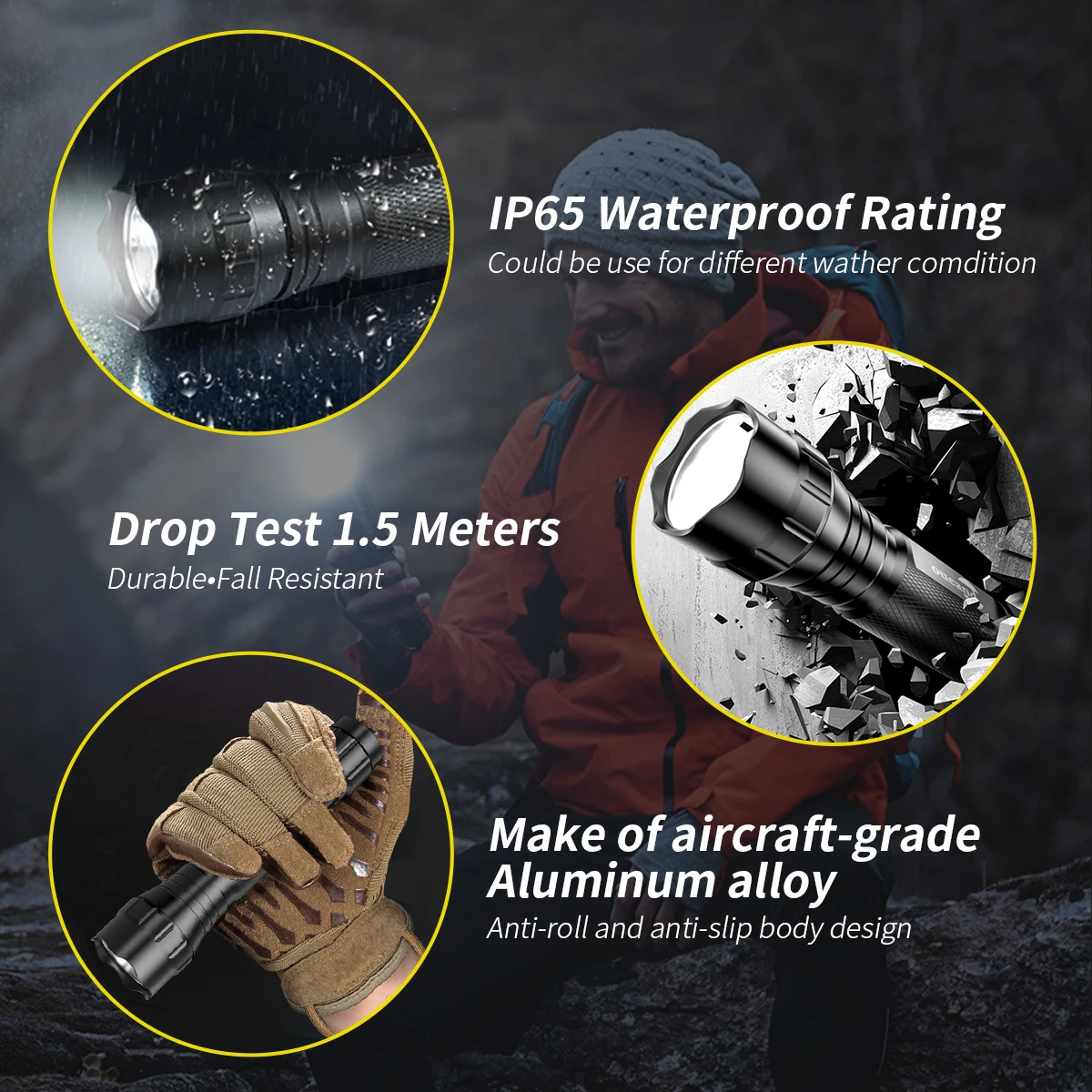 Hunting Light Changeable Light Color LED Varmint Tactical Flashlight New Arrivals USB Rechargeable White Green Red 18650 IP65