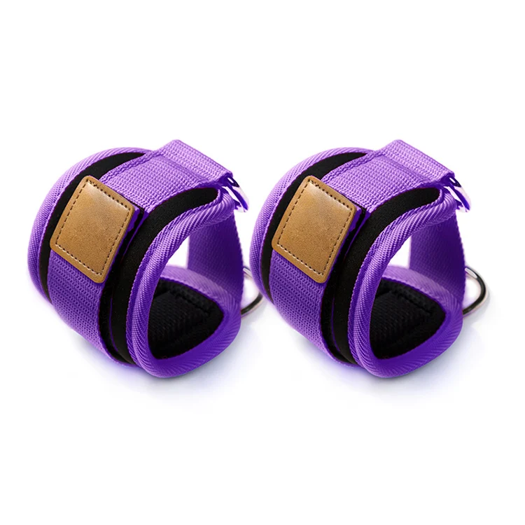 Custom Logo Double D-Ring Ankle Support Padded Neoprene Ankle Straps for Cable Machines