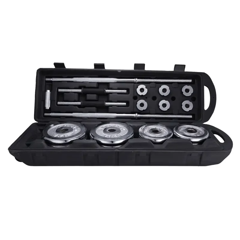 Gym Home Weightlifting Dumbbel With Cases Baking Varnish Black Painted Cast Iron 50kg Weights Dumbbells Set