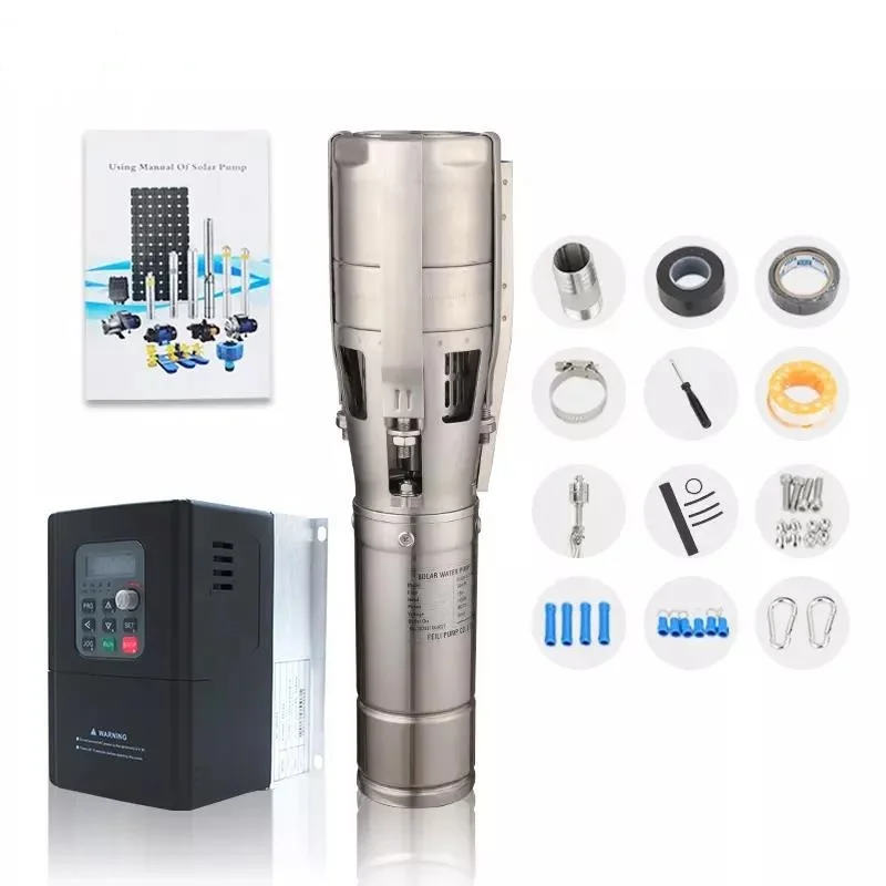 Solar Power Submersible Water Pump AC DC Commercial Brushless Submersible Solar Water Pump