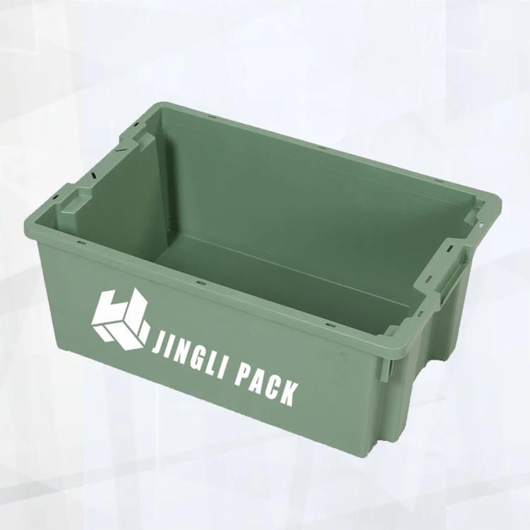 Low Price large nestable plastic fish containers storage box bin