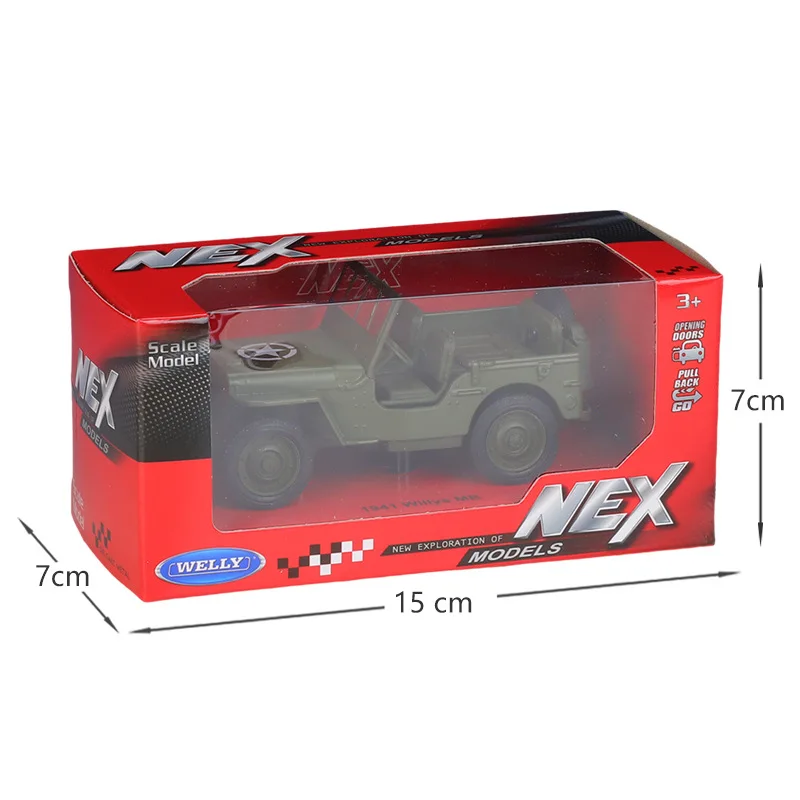 WELLY 1: 36 Willys MB SUV Simulation Alloy Car Model Pullback Ccar Toy MENTAL MODEL for Boy Collection Decoration