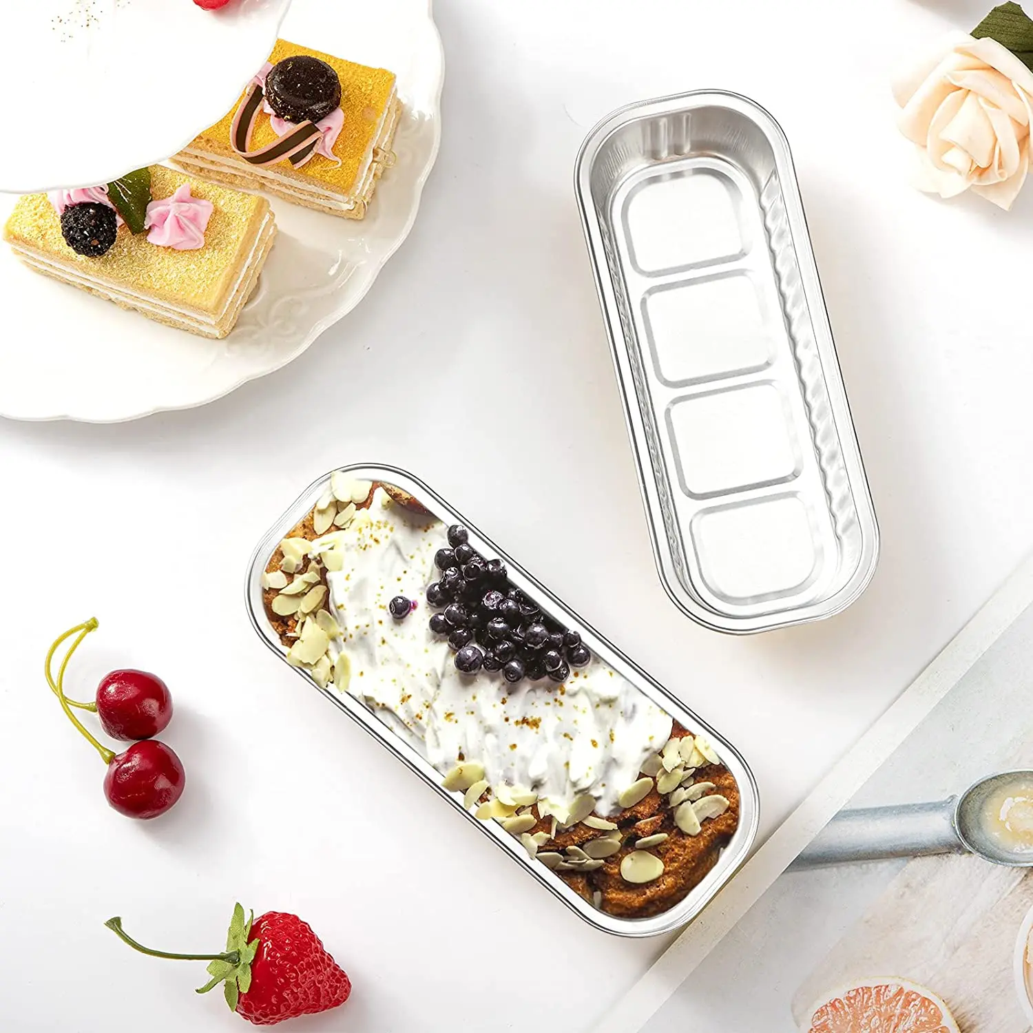 Factory supply Aluminum Foil Lid for Cup Container/Aluminum Foil container with Lid For Food Packaging