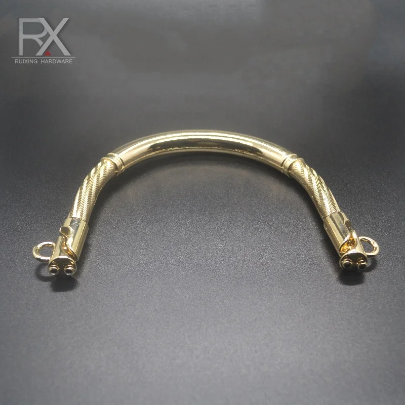 Guangzhou factory Bag Hardware Accessory Purse Frame Handle Leather Clip Strap buckle for bag Bamboo pattern bag handle