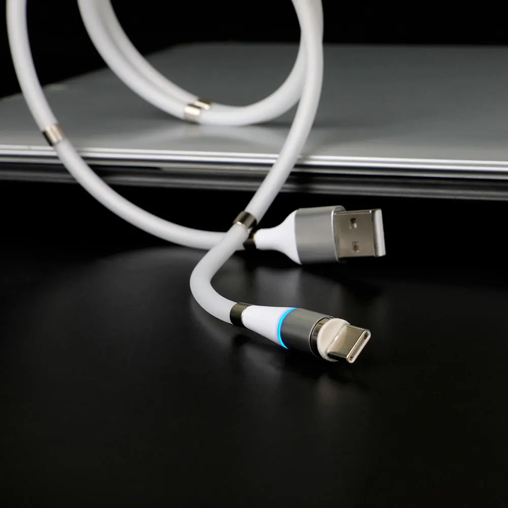 Лидер продаж магнитный USB-кабель 3 в 1 с легкой катушкой кабель для передачи данных