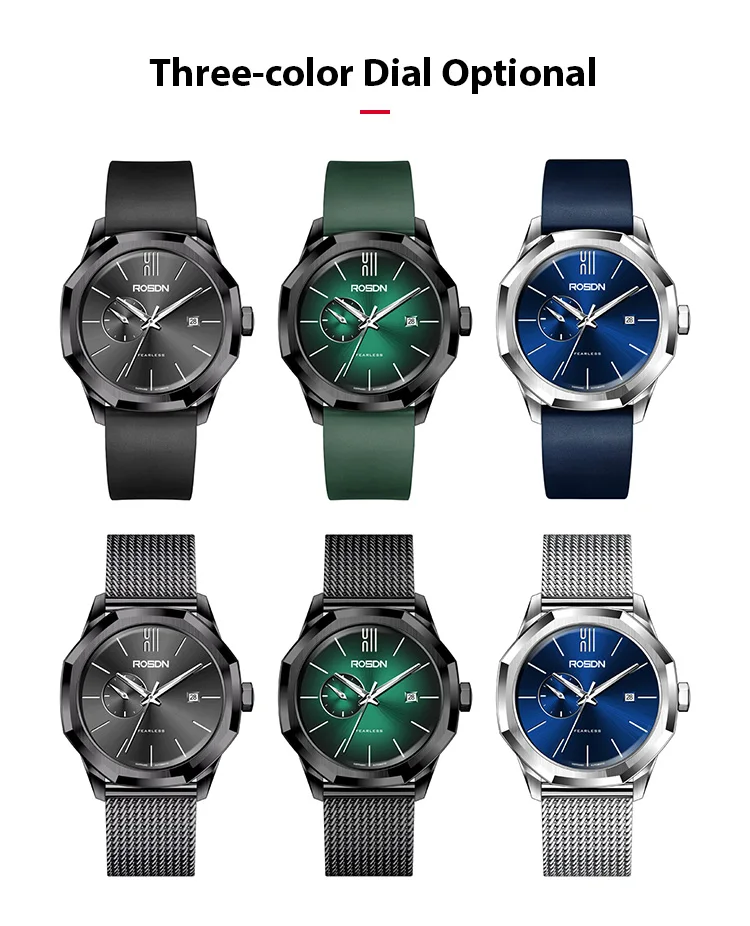 Special  316L Stainless Steel Pocket Rubber Strap Auto Miyota Movement 50 BAR Water Resistance Luxury Mechanical Watch