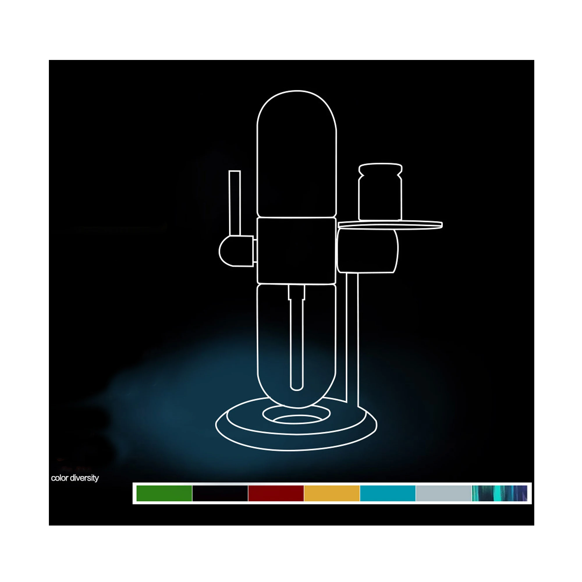 Arabian gravity hookah aluminum alloy bracket 360 degrees rotating high borosilicate glass kettle