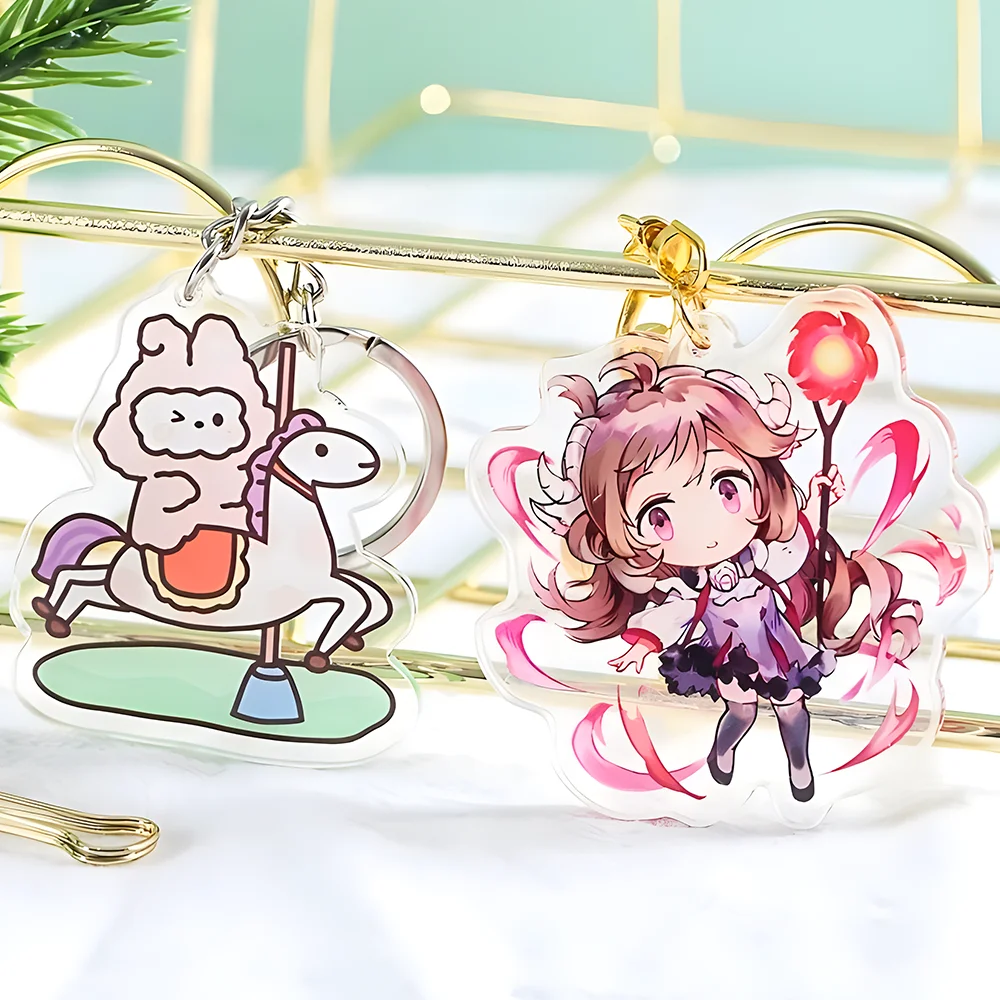 Wholesale anime custom acrylic keychain Small Quantity Acrylic Key chain Plastic Pendant Laser Charm Custom Acrylic Keychain
