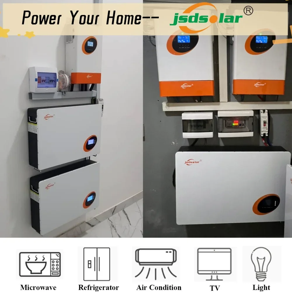 Jsdsolar Lithium Ion Battery 10Kwh Lifepo4 Battery 48V 200Ah Home Solar Energy Systems