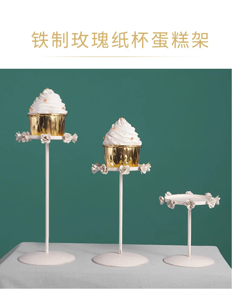 European antique white wooden dessert table decoration pieces forest wedding display shelf cake table delicate tea rest tray