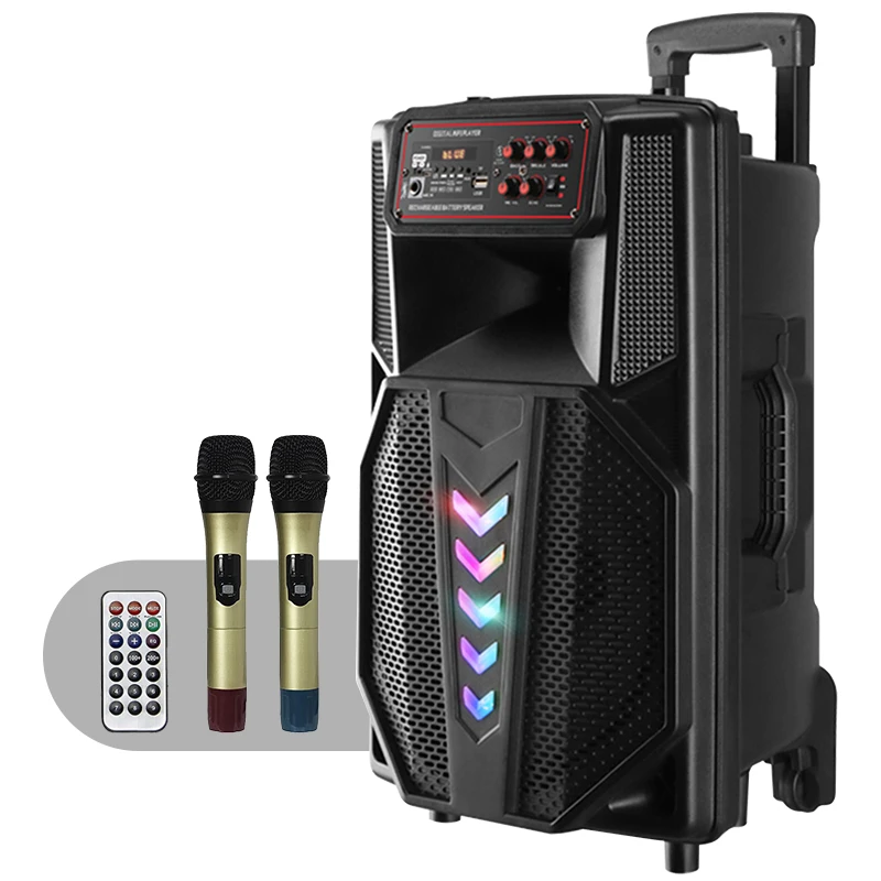 Караоке-динамик 540 Вт Пиковая мощность Bluetooth 5,0 стерео караоке с 10 дюймов саббуфер диджейские огни перезаряжаемые MP3/USB/SD
