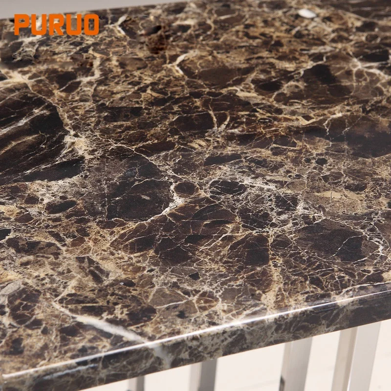 Furniture gold metal base artifical marble console table