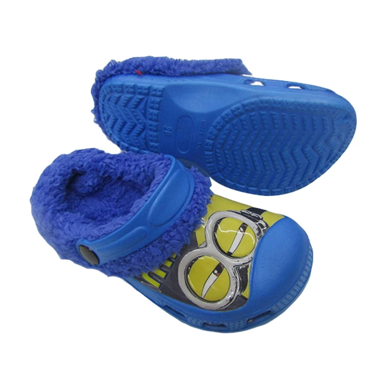 
factory custom ECO friendly OEM fur winter eva kids clog sandals 