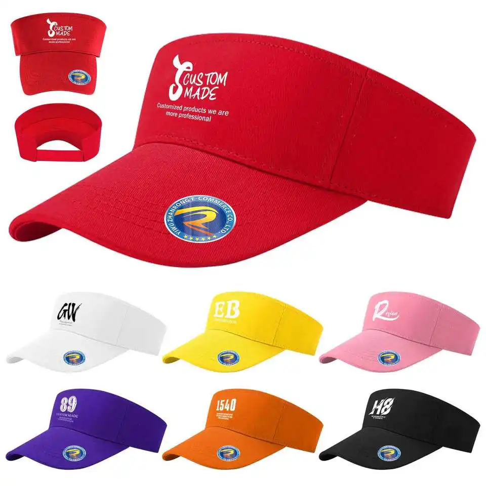 Wholesale design visor hats,Sun Sports Cycling Cotton Plain Visor Top Empty Hat,Outdoor Tennis  Golf  Adjustable Sun Visors