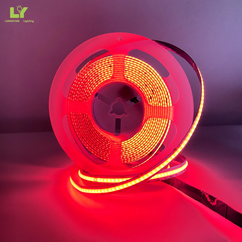 3Mm Ultra Thin Fob Cob Rgb 5050 Ws2812 Solderless Connector Led Strip Light 16.4Ft 15000K Cold White 17200Lm 12V