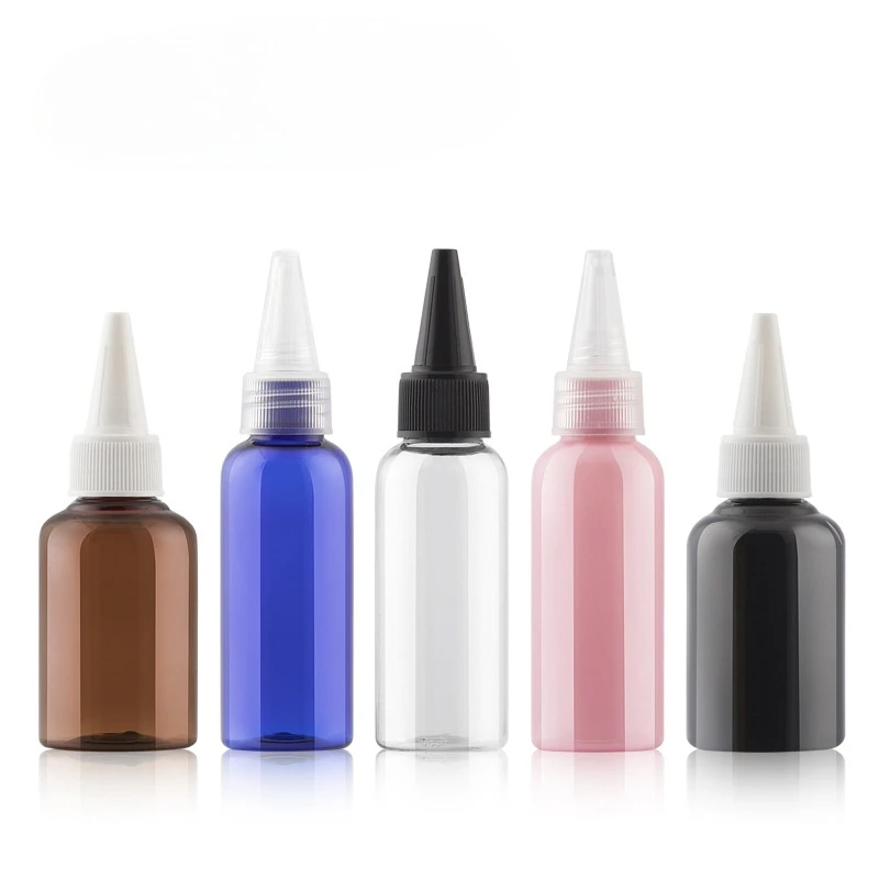 50ml round Shoulder Pointed Mouth Cap Bottle PET Plastic Drip Travel Storage Sample