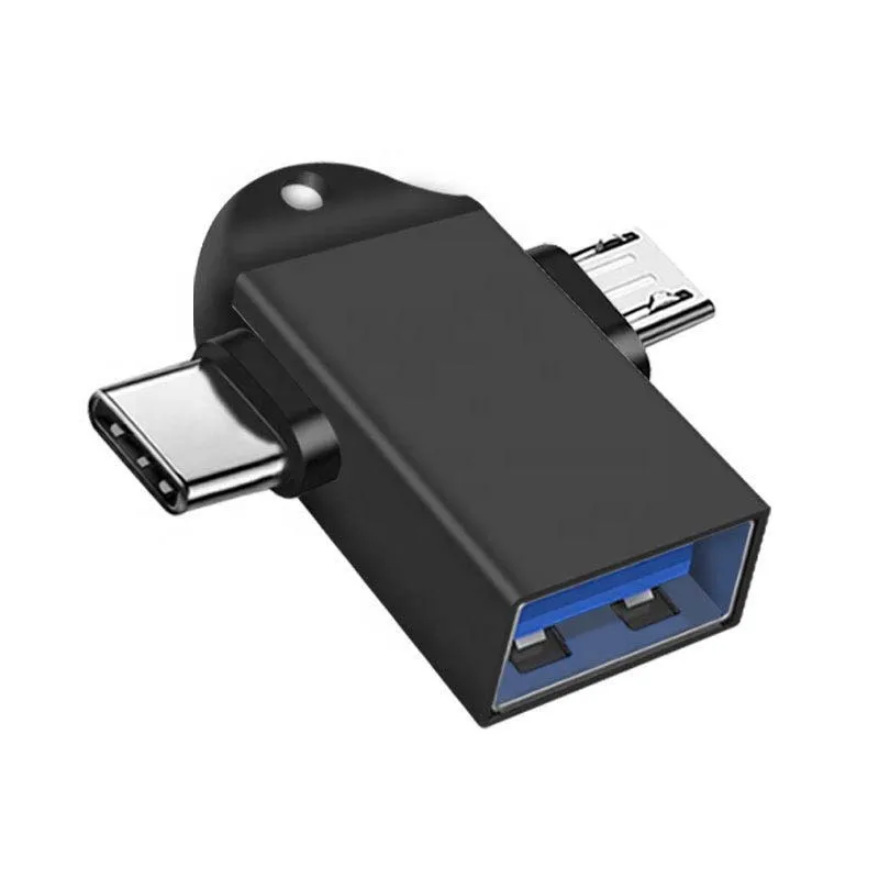 Cantell USB 3.0 Female to Type C Micro USB Fast Charge Data Sync Converter 2 in 1 OTG