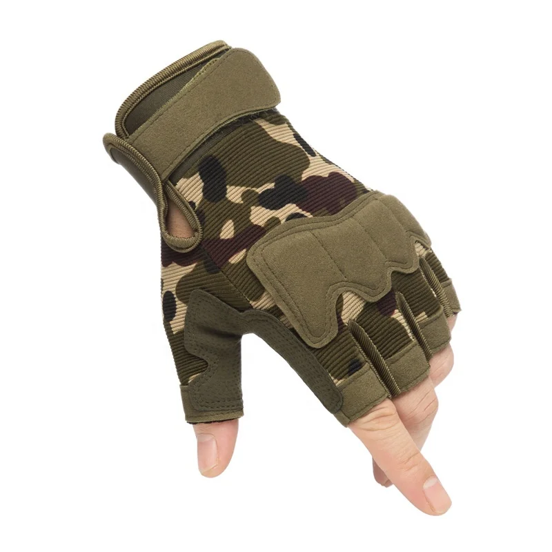 Tactical Camouflage Riding half-finger gloves outdoor anti-cutting fighting climbing training  military gloves