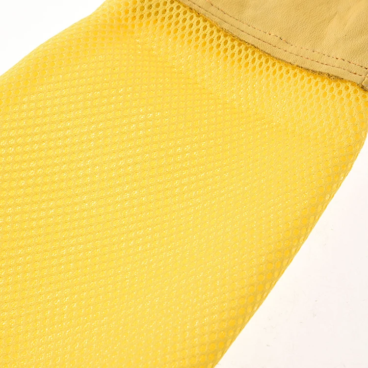 Beekeeping Tools Yellow Mesh Breathable Goat Skin Glove Leather Protection Beekeeping Apiculture