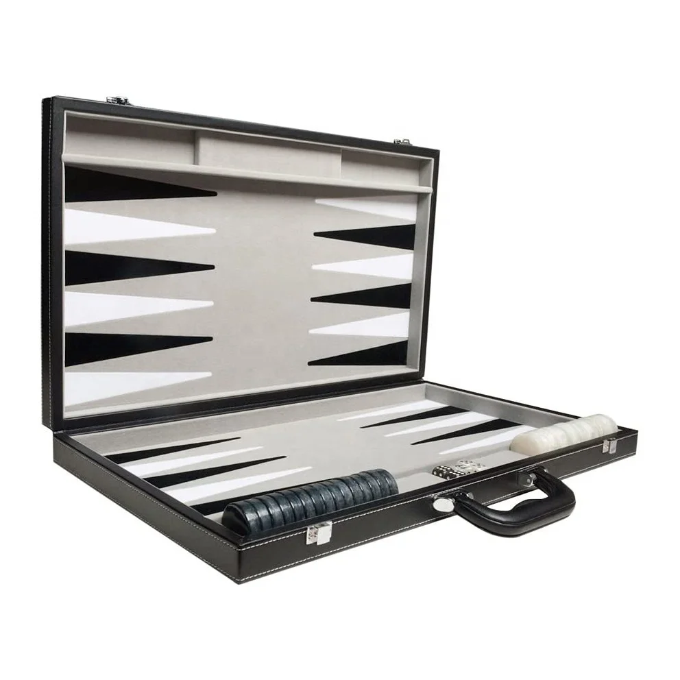 21inch Deluxe Backgammon Set  Travel Case black Board -Classic Board Games