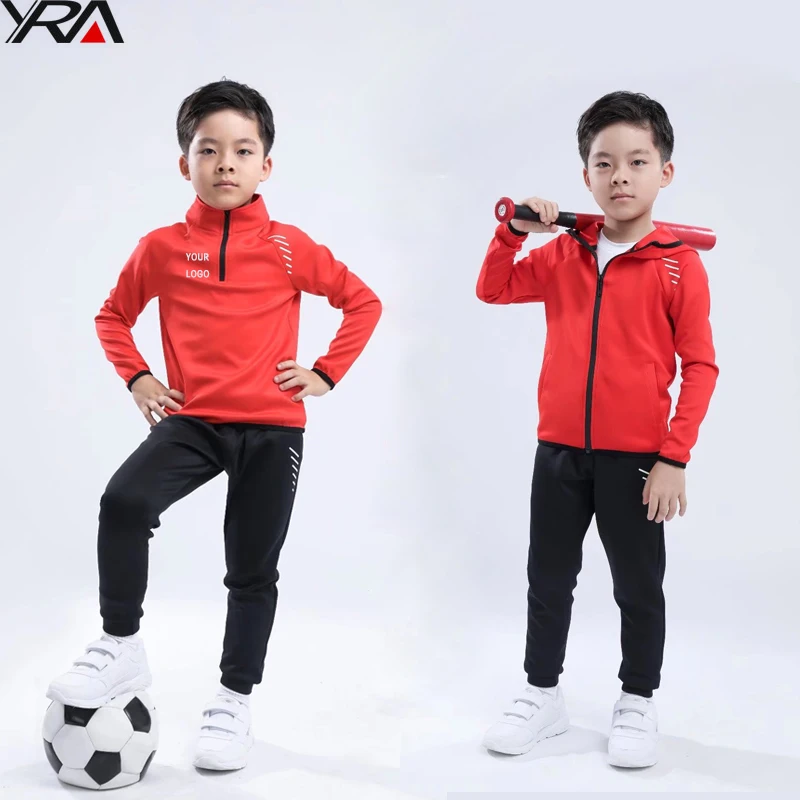 custom team school soccer football tracksuit kids  sportswear  workout gym wear tracksuits for kids Training suits boys
